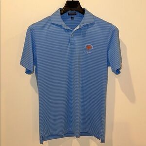 Peter Millar Light Blue Polo with White Stripes, Kiawah Ocean Course Logo